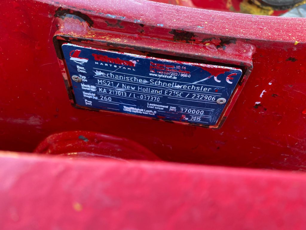 Schnellwechsler Lehnhoff MS 21 ,  New Holland E 215 – Bild 5